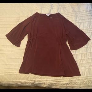 Maroon maternity butterfly sleeve top